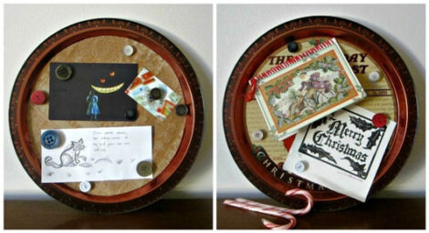 DIY Metal Tray Magnet Board with Button Magnets Image